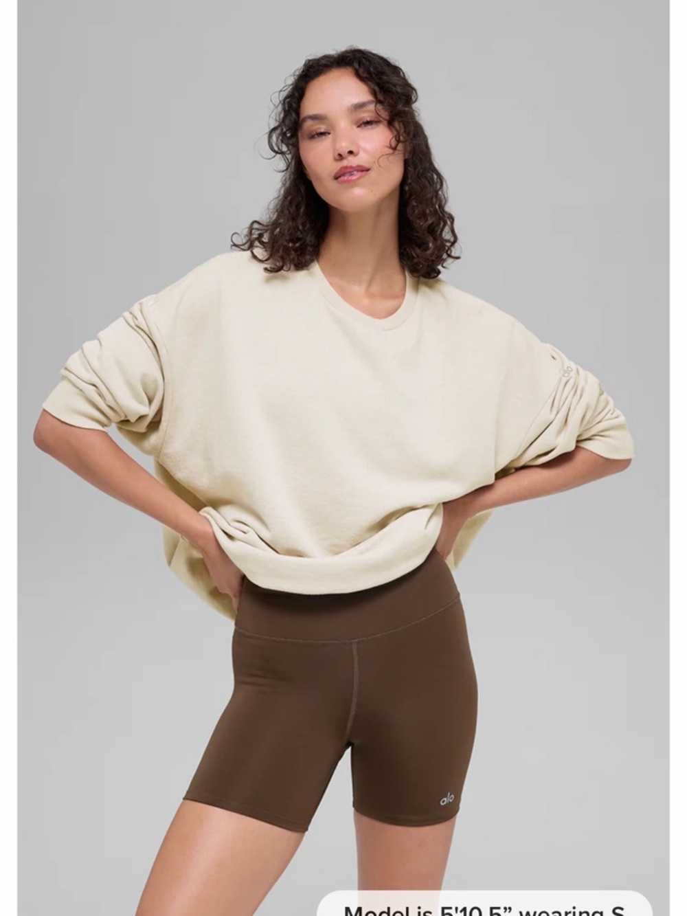 Alo Chill Crew Neck Pullover in Bone